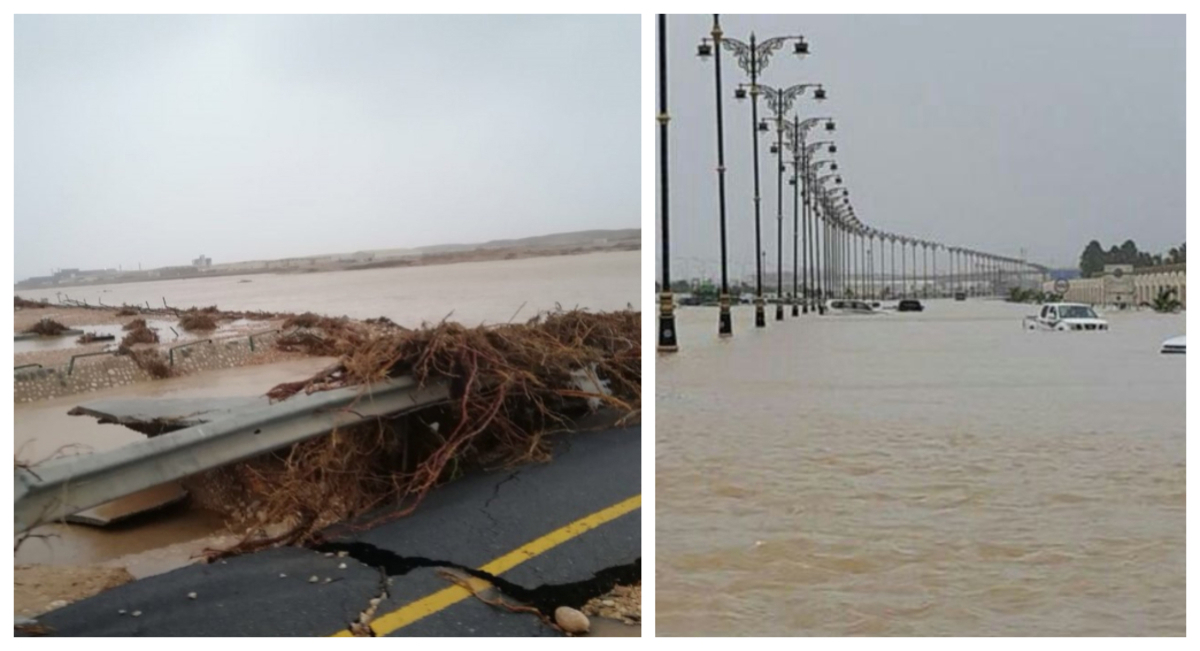 غيّر لون بحر العرب.. شاهد آثار الإعصار مكونو في سلطنة عمان (فيديو)
