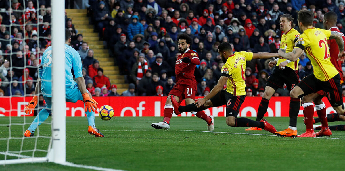 بعد سوبر هاتريك محمد صلاح في مباراة ليفربول وواتفورد.. النجم المصري ينفرد بصدارة ترتيب هدافي الدوري الإنجليزي (صورة)
