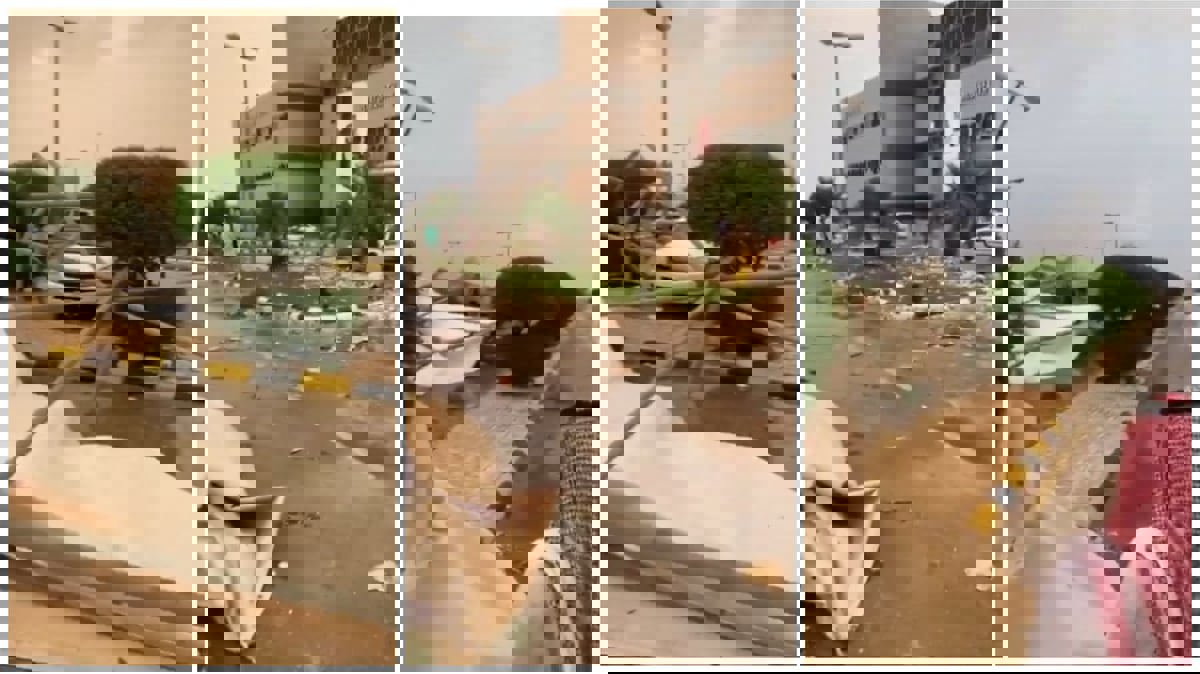 عواصف ورعود وبرد تجتاح حفر الباطن السعودية (فيديو)