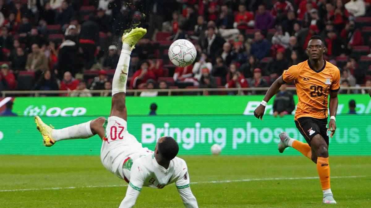 مقصية جديدة.. أيوب الكعبي يكرر هدفه الخيالي في مباراة المغرب وزامبيا (فيديو)