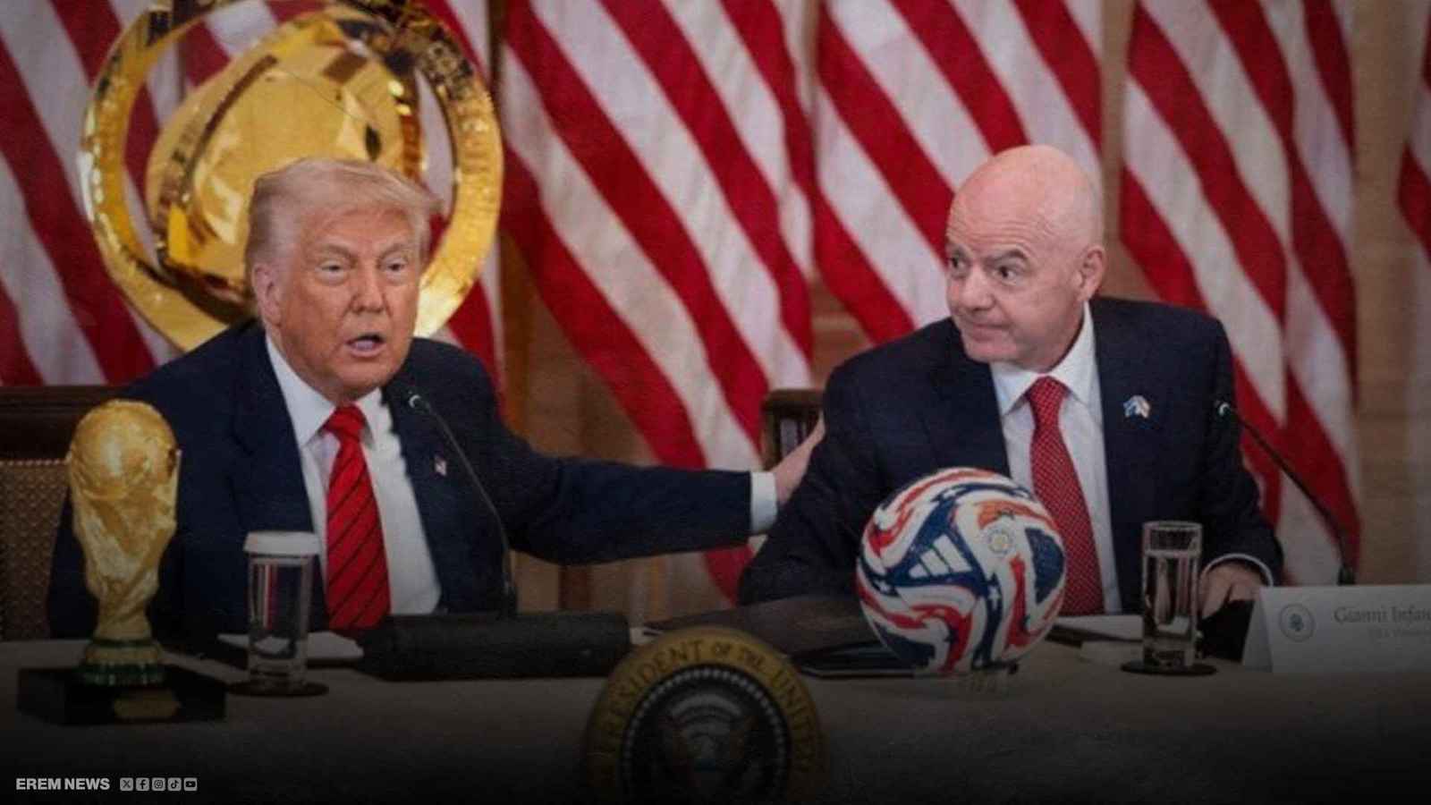 ترامب يقطع اجتماعاً ليروي قصة نجم العائلة الكروي "بارون "