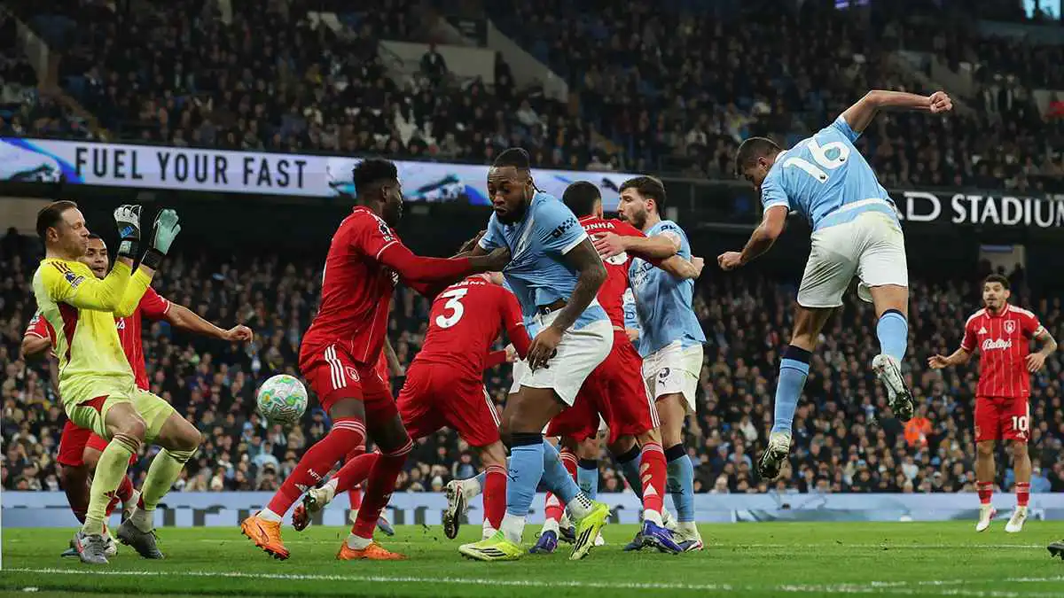 ملخص وأهداف ونتيجة مباراة مانشستر سيتي ضد نوتنغهام فورست بالدوري الإنجليزي