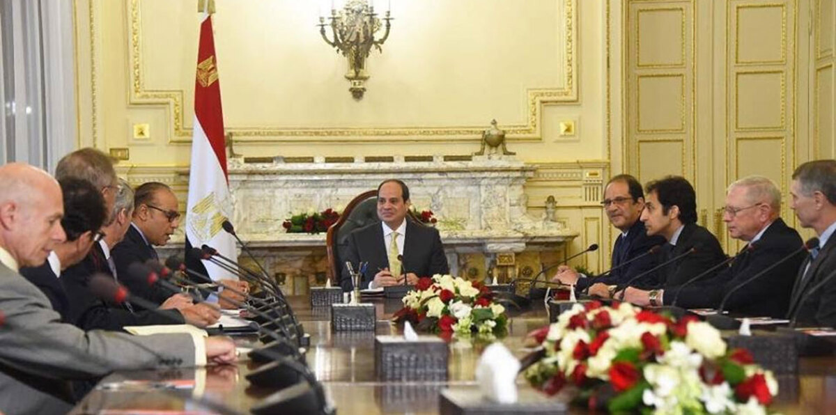 السيسي يبحث مستقبل القضية الفلسطينية مع وفد المعهد اليهودي للأمن القومي الأمريكي