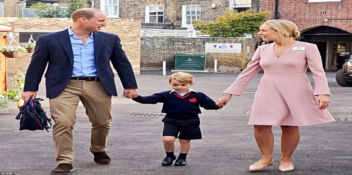 بالصور.. علامات الغضب تظهر على الأمير جورج في أول يوم بالمدرسة