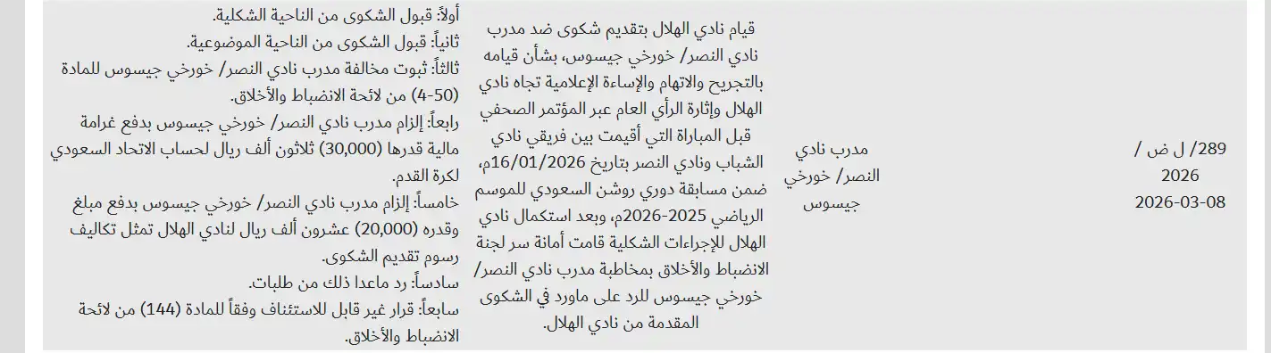 بيان الانضباط