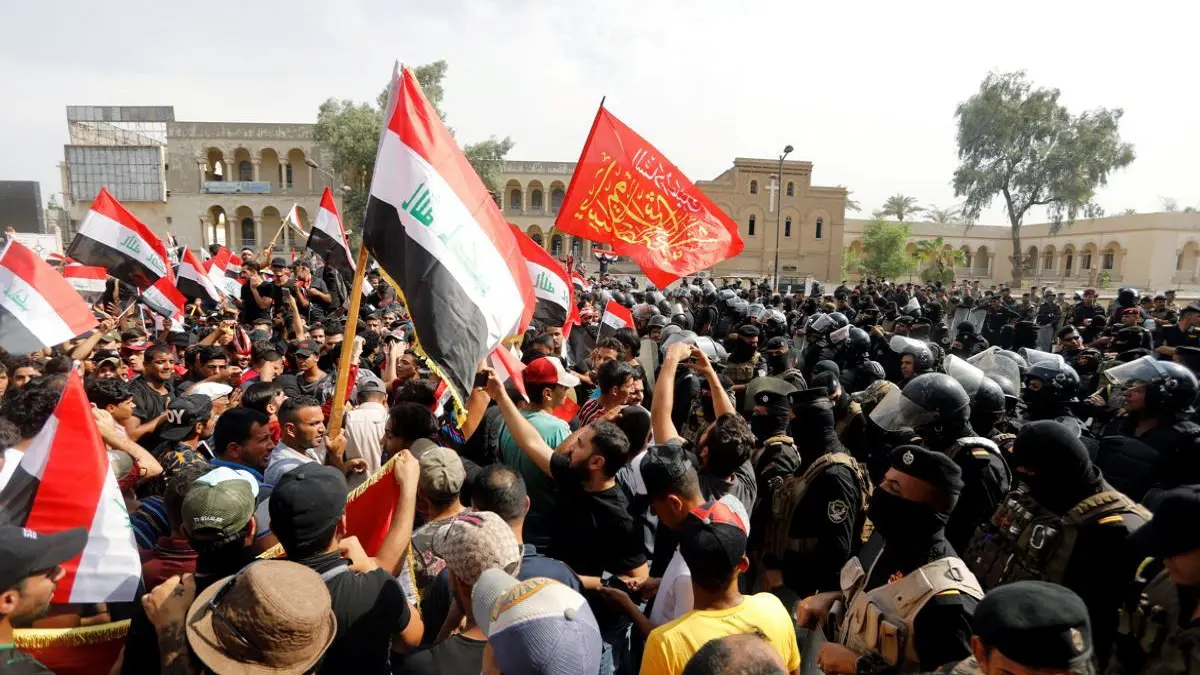 تجدد التظاهرات في بغداد قبيل انعقاد جلسة للبرلمان‎ العراقي