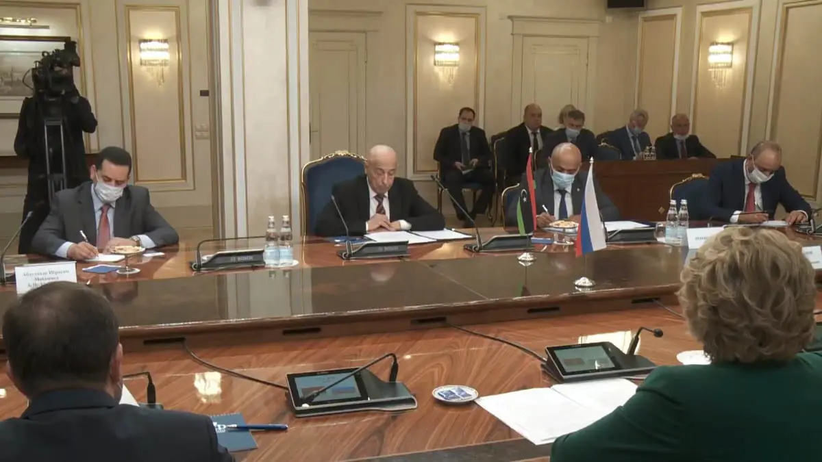عقيلة صالح من موسكو يدعو تركيا للتخلي عن محاولة الانتداب على ليبيا (صور)