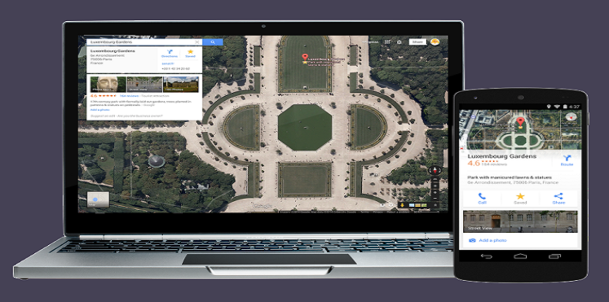 خرائط جوجل تتيح إرسال الاتّجاهات من الكمبيوتر إلى الهاتف