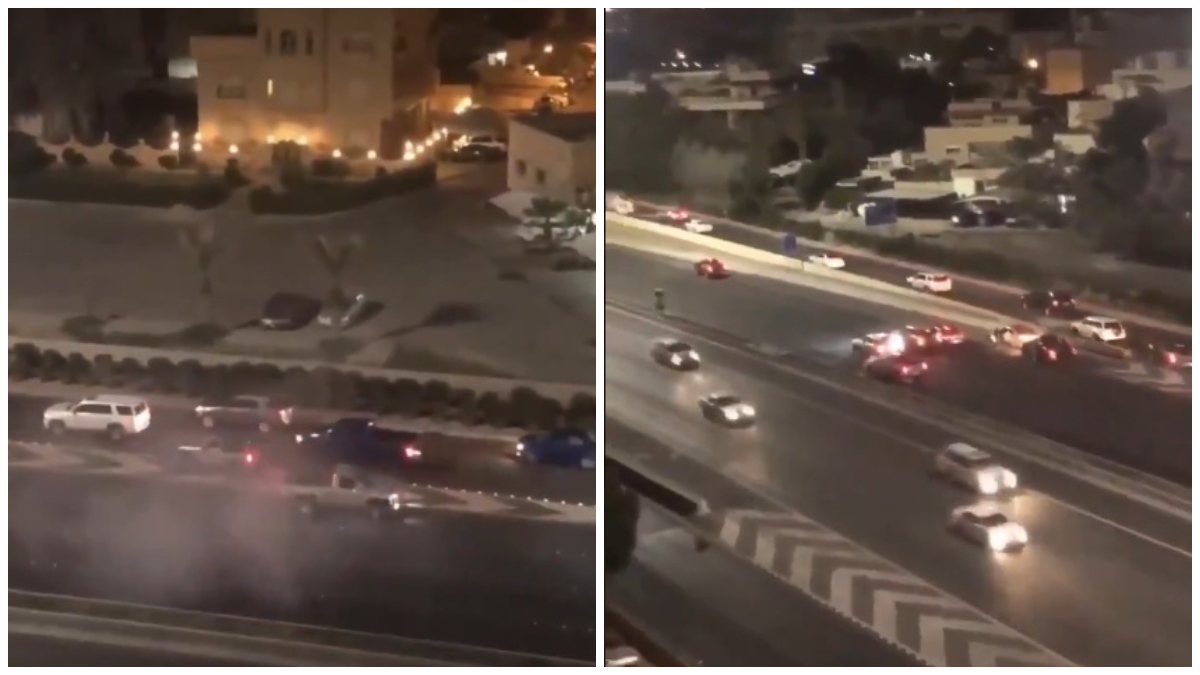 "مستهتر" بالكويت يتسبب بإغلاق شارع رئيس (فيديو)