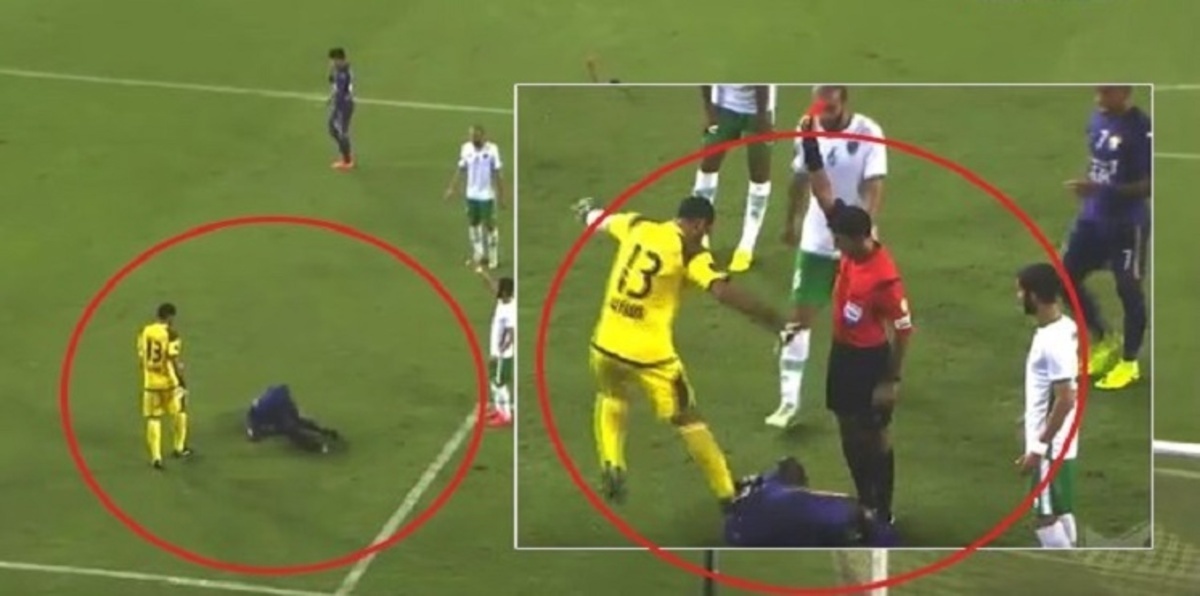 حارس الإمارات يعتدي على أسبريا بعد الخسارة بخماسية