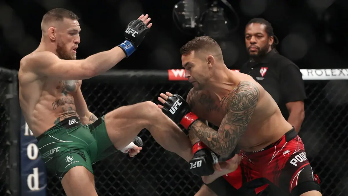 UFC 264.. ماكغريغور يهدد بورييه وزوجته بالقتل ويخضع لجراحة في ساقه