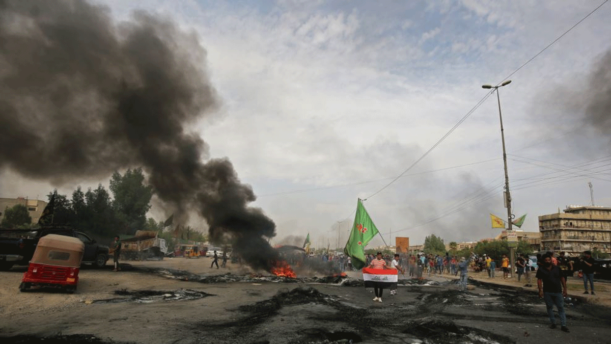 تجدد الاحتجاجات جنوب العراق وقوات الأمن تحاول تفريقها