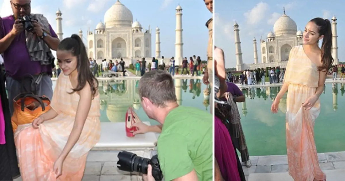 صور ملكة جمال الكون أمام تاج محل توقعها بورطة