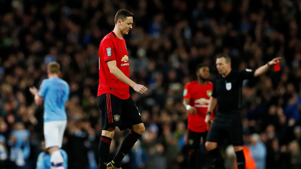 سولشاير يصف طرد ماتيتش خلال مباراة مانشستر سيتي ضد مانشستر يونايتد بالمزحة