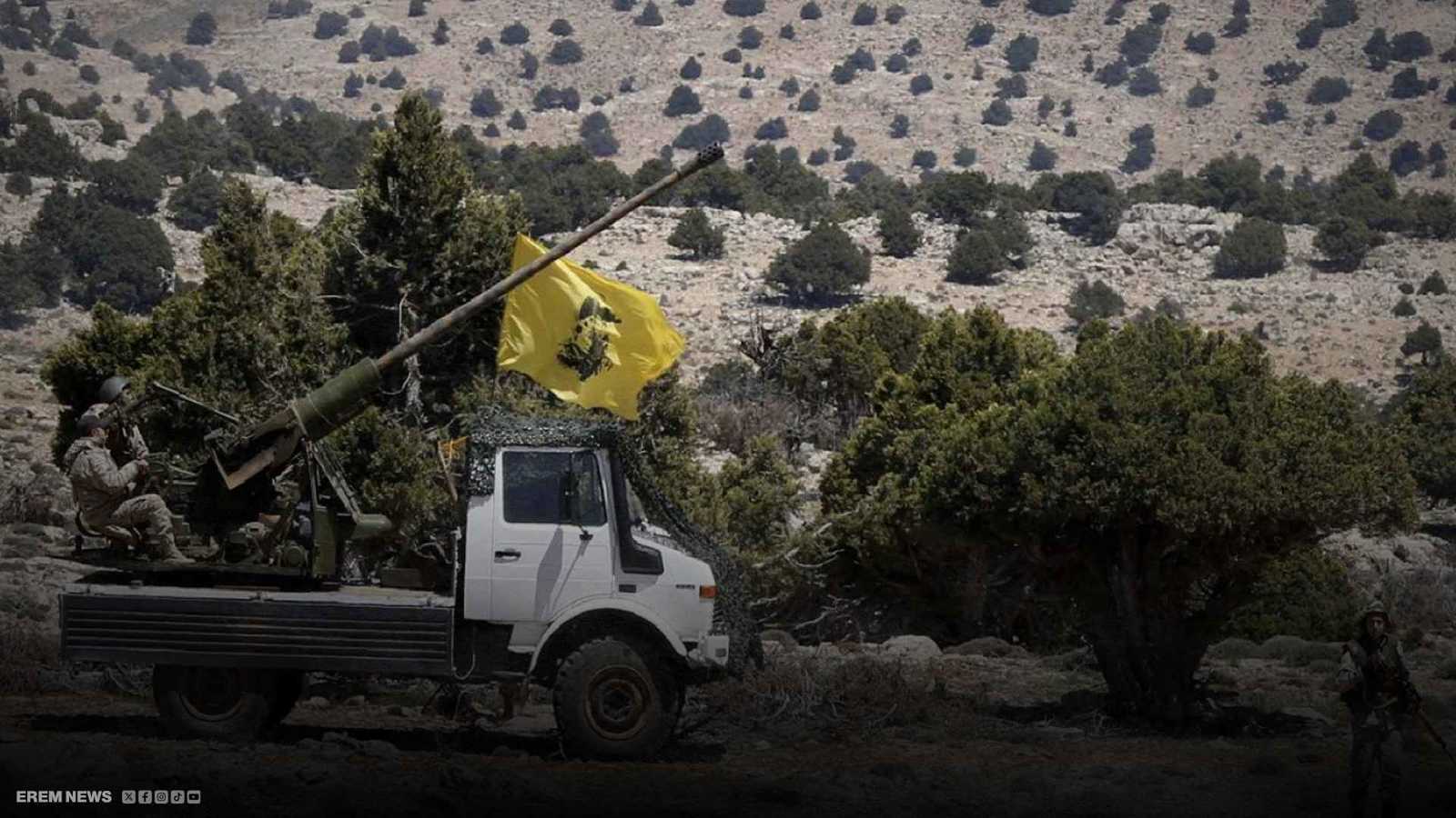 رشاش مثبت على شاحنة تابعة لميليشا حزب الله 