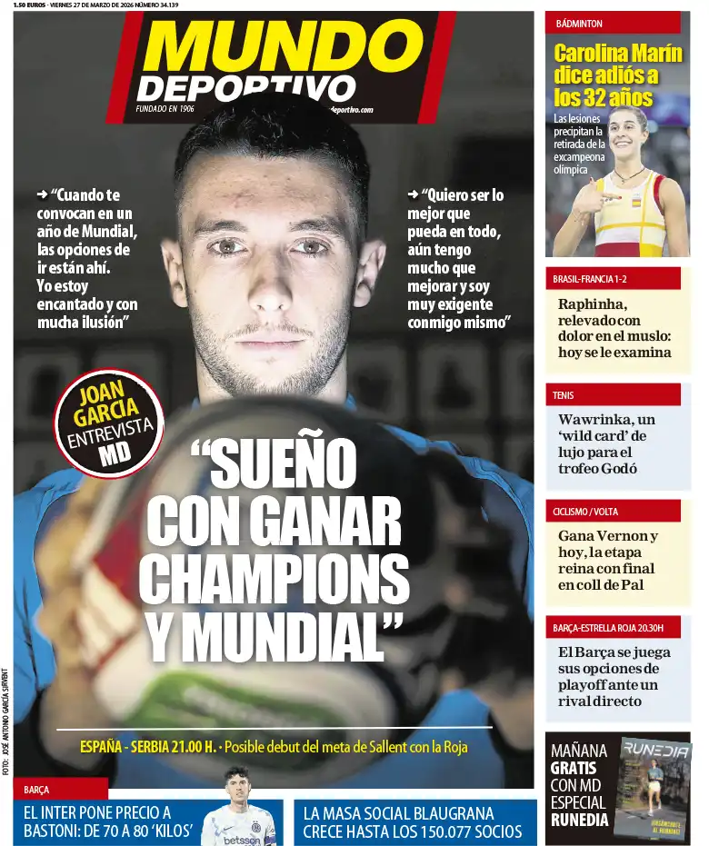 غلاف صحيفة موندو ديبورتيفو