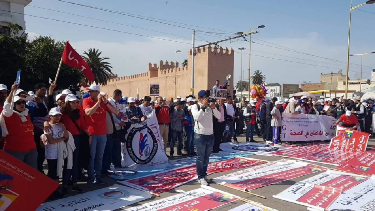 في عيد العمال.. احتجاجات عمالية في المغرب ضد حكومة العثماني (صور)