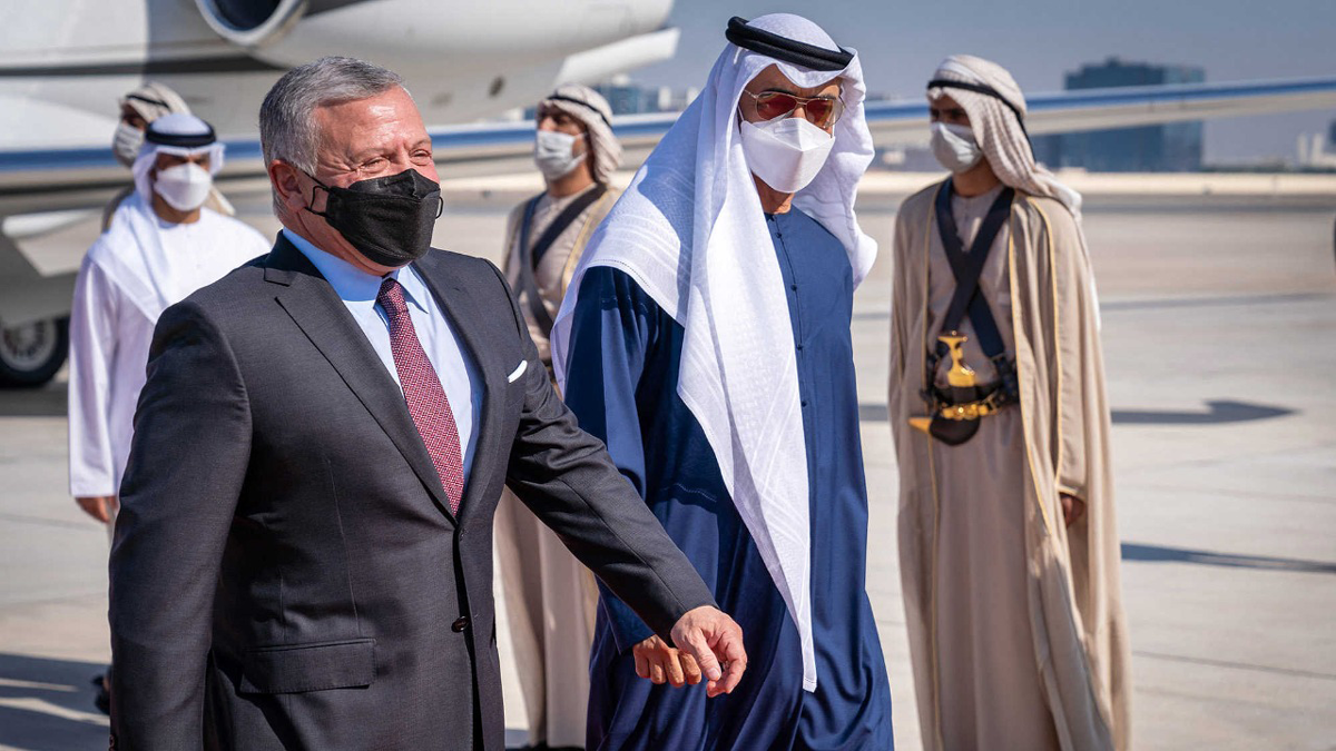 محمد بن زايد يبحث في الأردن تطورات المنطقة والقضية الفلسطينية‎‎