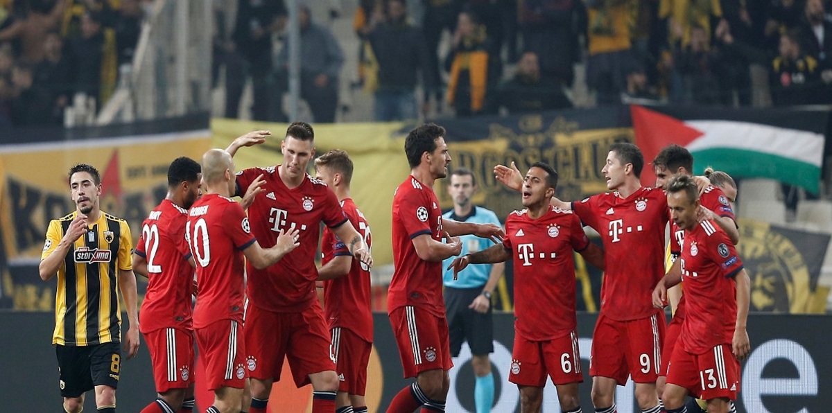 بايرن ميونيخ يجتاز أيك أثينا في ثلاث دقائق بدوري أبطال أوروبا (فيديو)