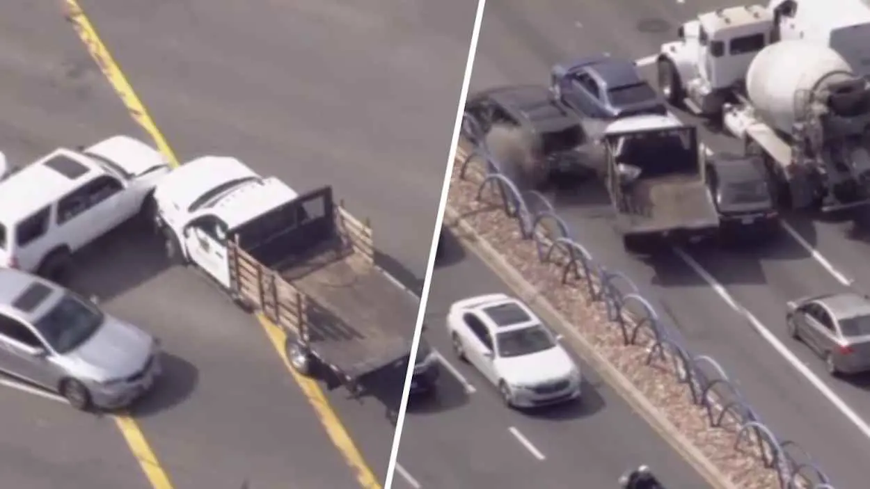 نهاية مثيرة .. 13 حادثًا في مطاردة في لوس أنجلوس (فيديو)