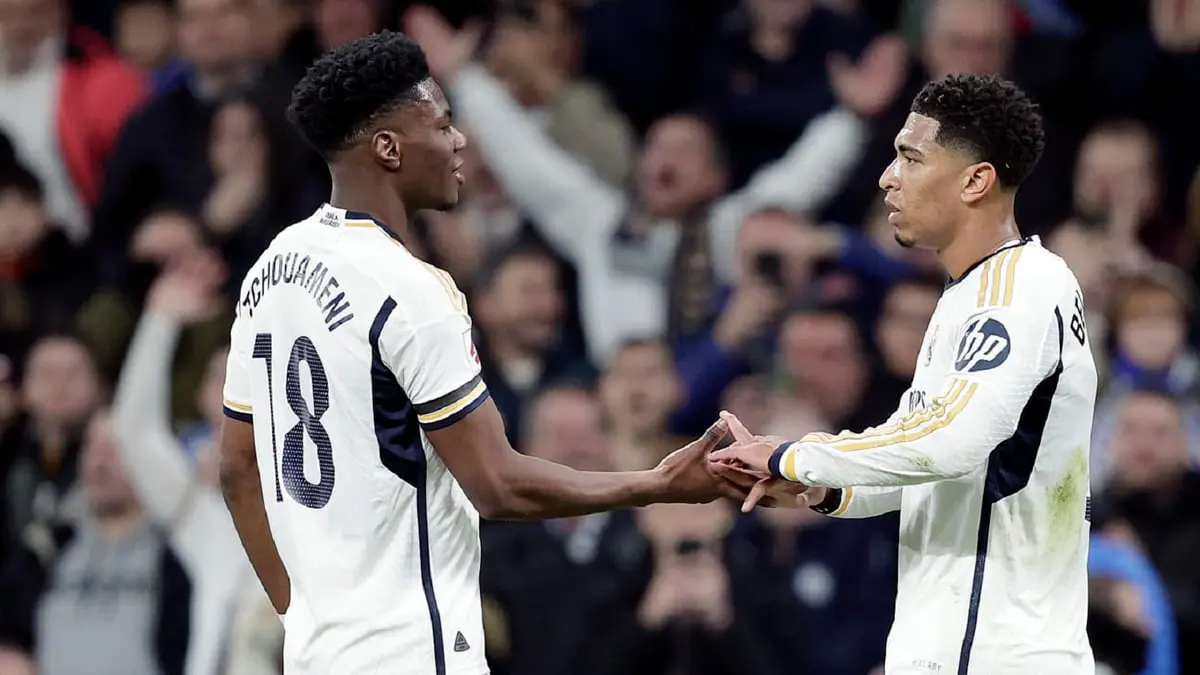 مفاجأة مدوية عن فيديو خلاف بيلينغهام وتشواميني حول مبابي وهالاند