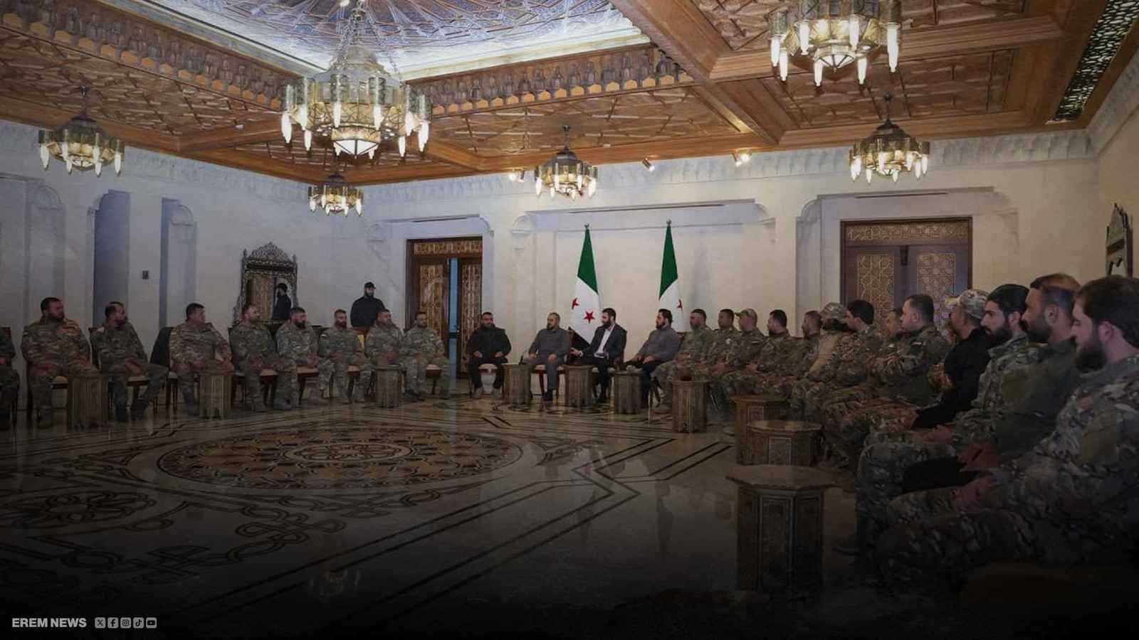 الشرع في اجتماع مع قادة الفصائل المسلحة