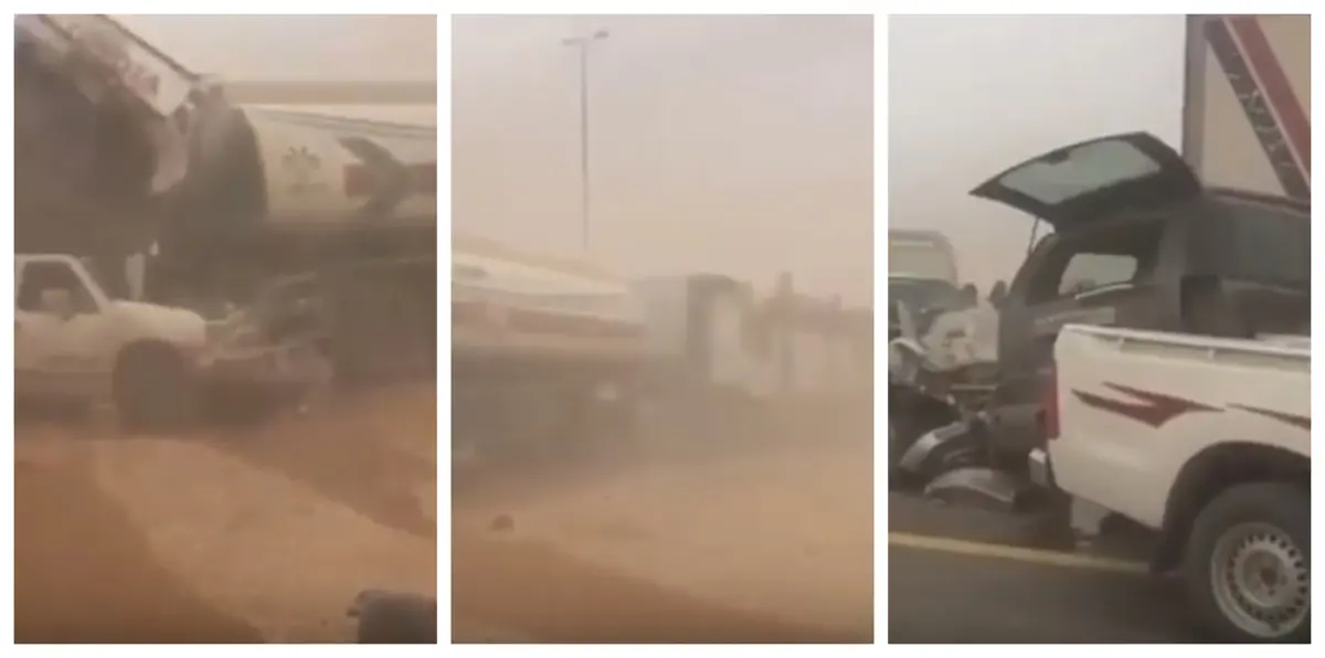 تصادم جماعي مروع في السعودية 