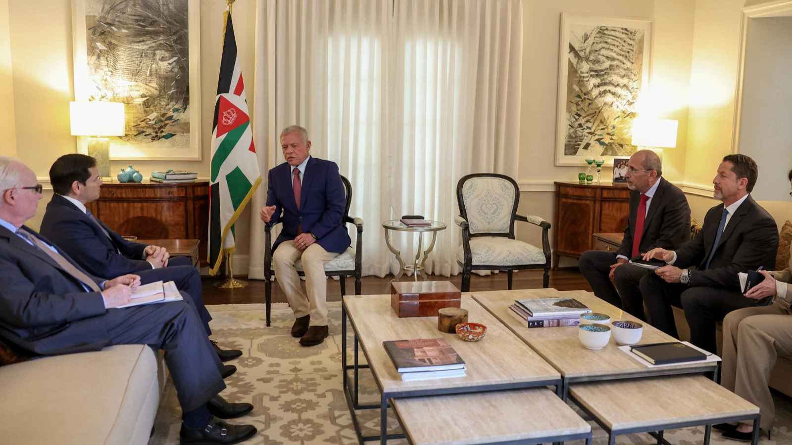 العاهل الأردني وروبيو يبحثان تطورات غزة والضفة وسوريا