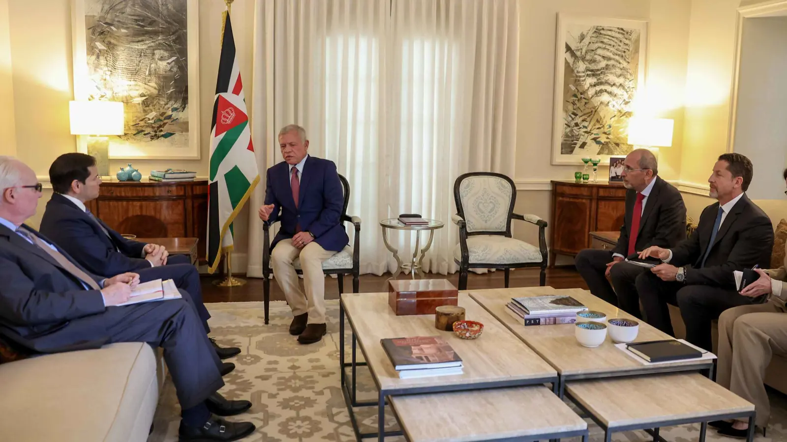 العاهل الأردني وروبيو يبحثان تطورات غزة والضفة وسوريا