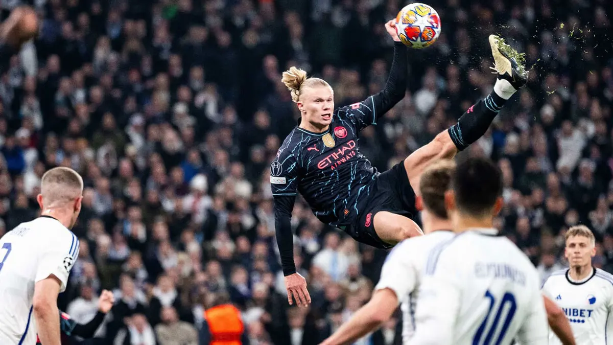 كم بلغ ارتفاع قفزة هالاند المذهلة أمام كوبنهاغن؟ (فيديو)