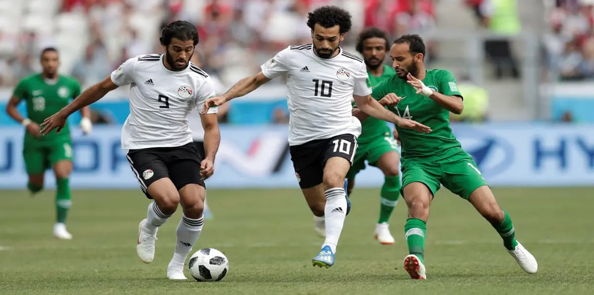 هدف محمد صلاح الرائع خلال مباراة مصر والسعودية بكأس العالم روسيا 2018 (فيديو)