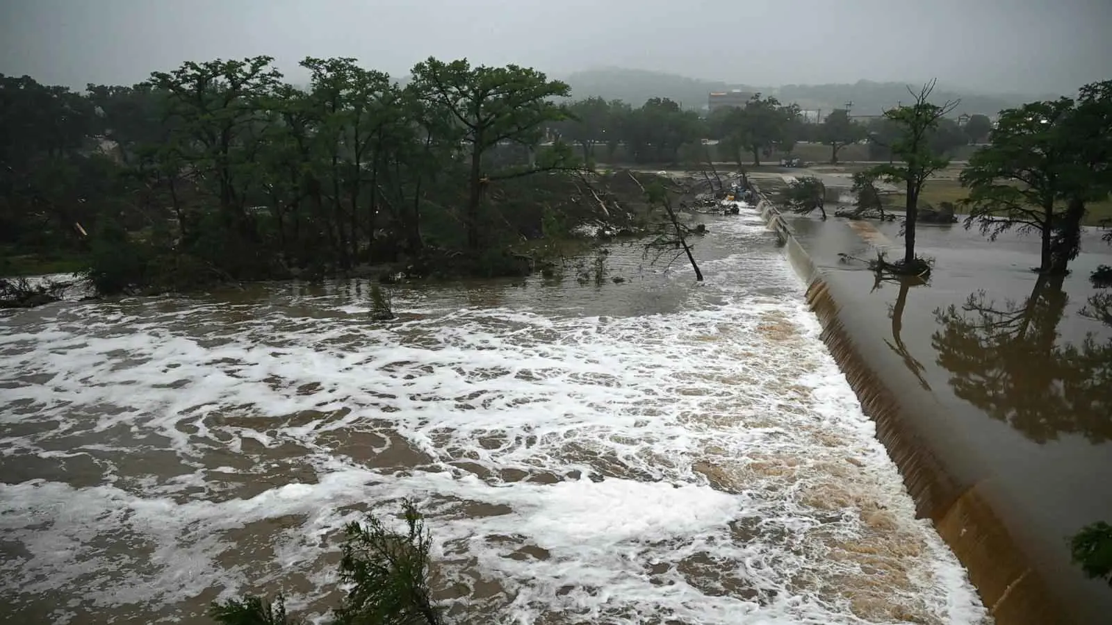 تمسكت بشجرة.. فتاة تنجو بأعجوبة من فيضانات تكساس (فيديو)