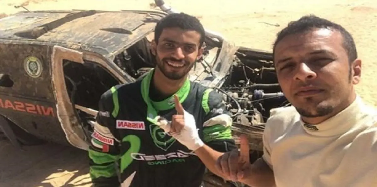 السعودية.. انقلاب سيارة الحرس الملكي في رالي حائل