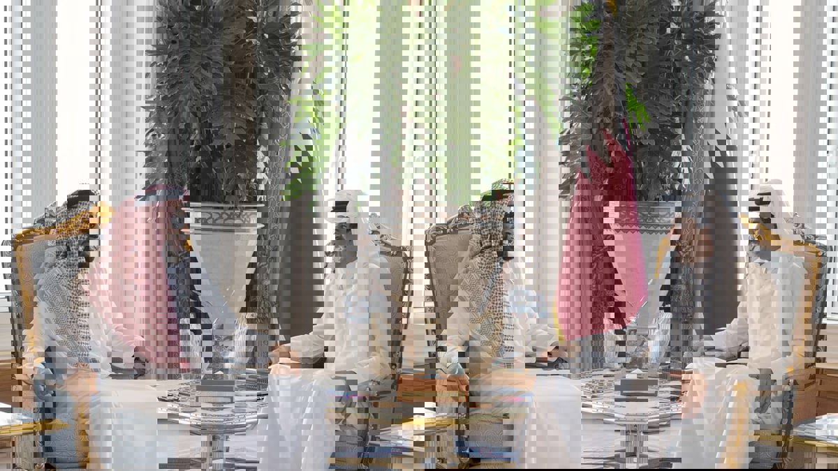 أمير قطر وطحنون بن زايد يجريان مباحثات في الدوحة