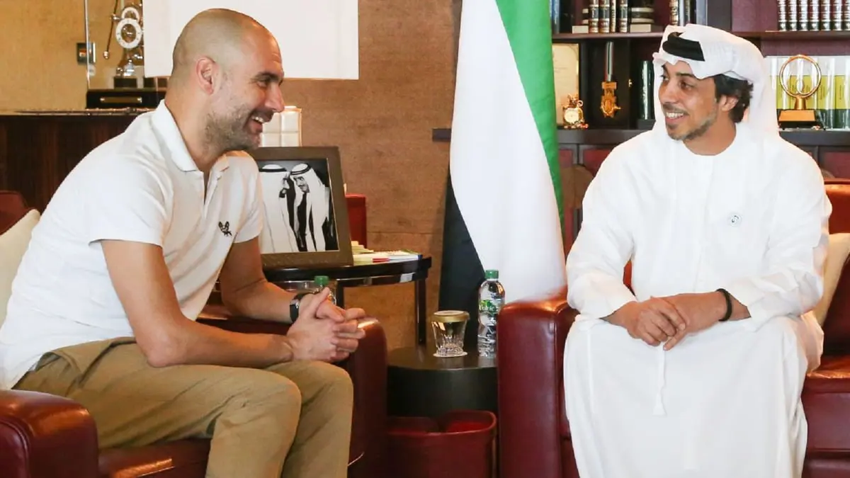غوارديولا: الشيخ منصور بن زايد دفع مانشستر سيتي للمنافسة مع أندية النخبة