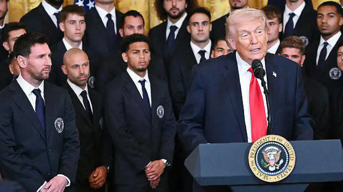 الرئيس الأمريكي دونالد ترامب وليونيل ميسي