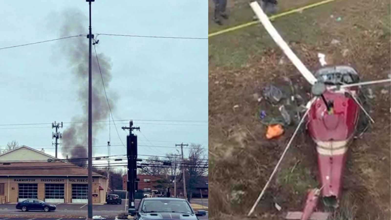 مقتل شخص وإصابة آخر بتصادم مروحيتين في نيوجيرسي الأمريكية (فيديو)