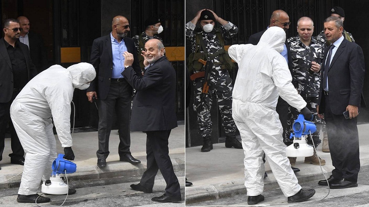 جلسة البرلمان اللبناني في مسرح "اليونيسكو" واستقبال النواب برشاشات التطهير