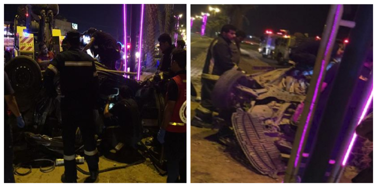 بالصور.. حادث مروع يودي بحياة عائلة كاملة في السعودية