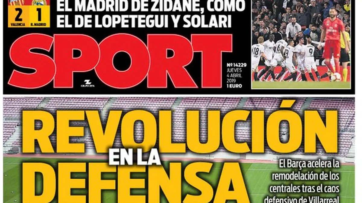 عناوين الصحف الرياضية العالمية: ضربة قاضية لزيدان.. وثورة في برشلونة  (صور)