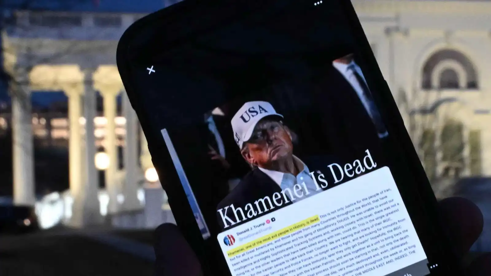 ترامب: مقتل خامنئي يفتح الطريق أمام الحلول الدبلوماسية
