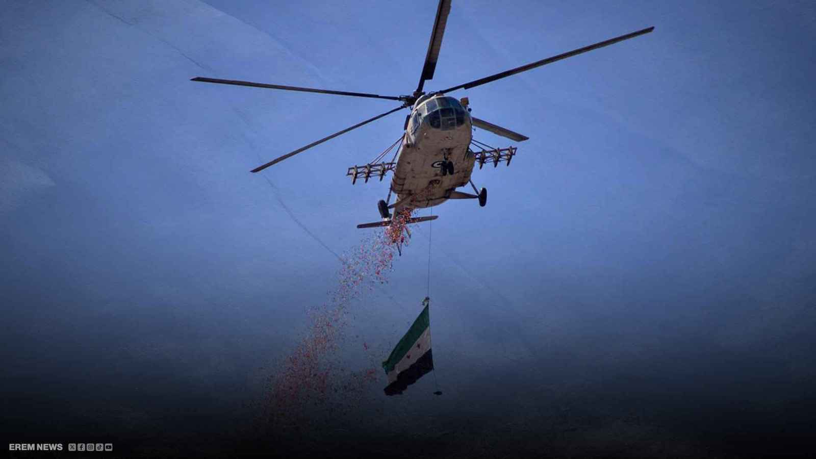 في ذكرى الثورة.. طائرات ترمي الزهور بدلاً من البراميل فوق دمشق