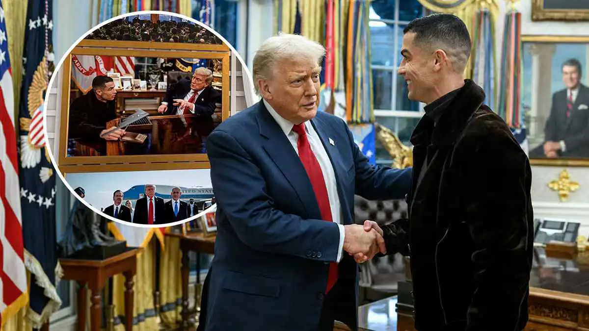 ترامب يخلد لقاءه مع كريستيانو رونالدو على جدران البيت الأبيض (صور)