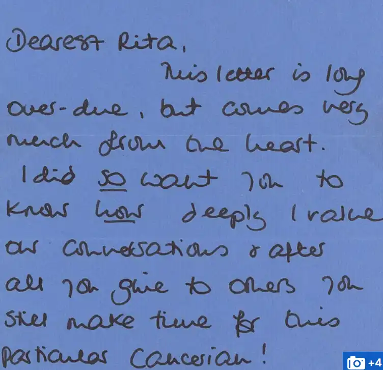 رسالة بخط يد ديانا