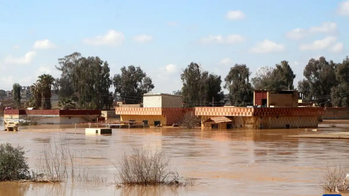 فيضانات  في مدينة الحسكة بسوريا