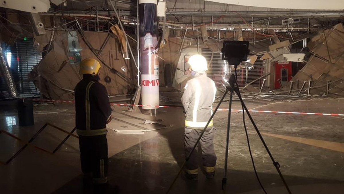 السعودية.. انهيار سقف سيتي مول القطيف (صور)