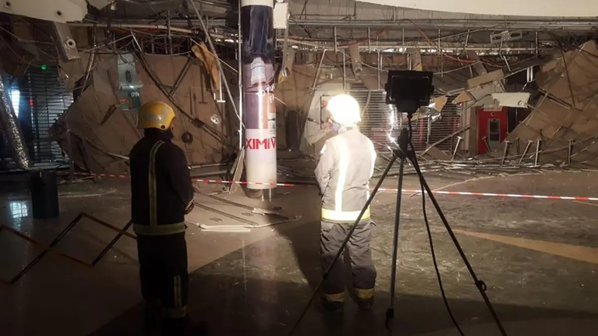 السعودية.. انهيار سقف سيتي مول القطيف (صور)