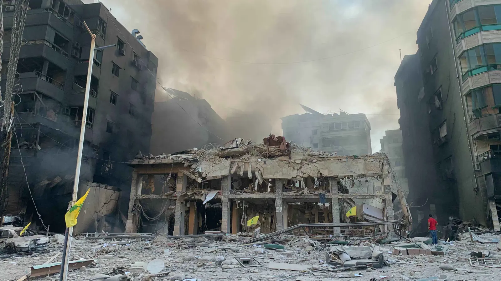 غارة إسرائيلية تنسف مبنى في الضاحية الجنوبية (فيديو)