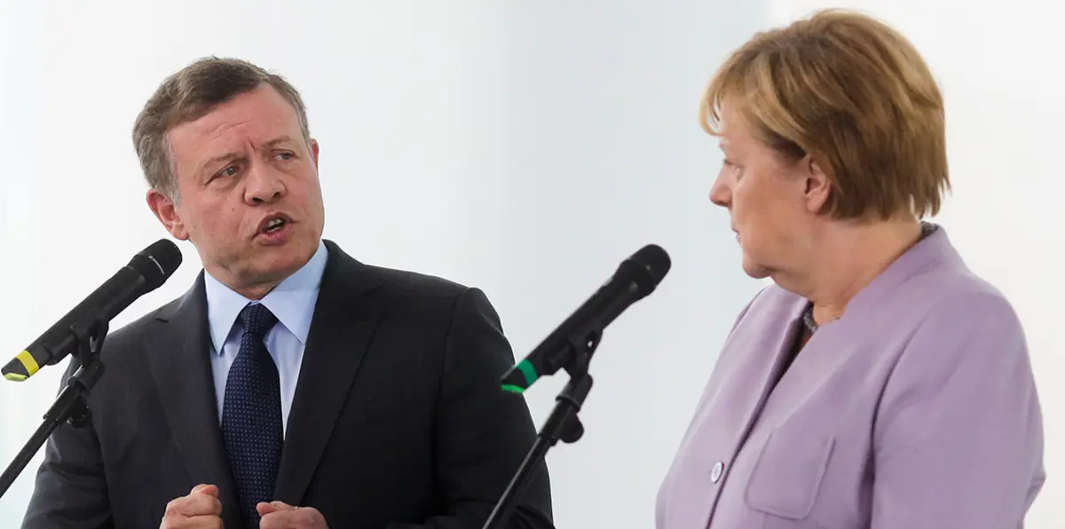 العاهل الأردني بعد استقبال ميركل: لا سلام دون قيام دولة فلسطينية عاصمتها القدس