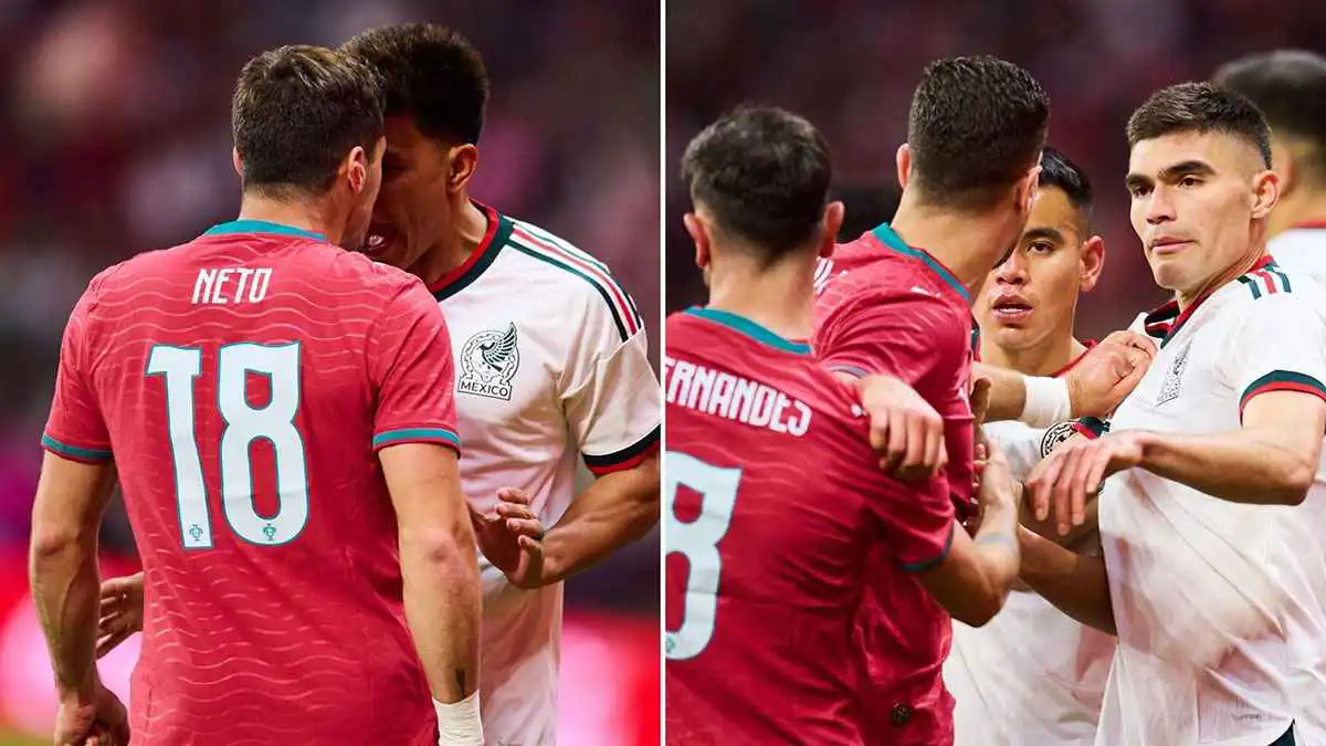 اشتباك قوي بين بيدرو نيتو وغاياردو في مباراة البرتغال والمكسيك (فيديو)